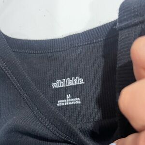 New Wild Fable Black Sleeveless Ribbed Crop Top size m